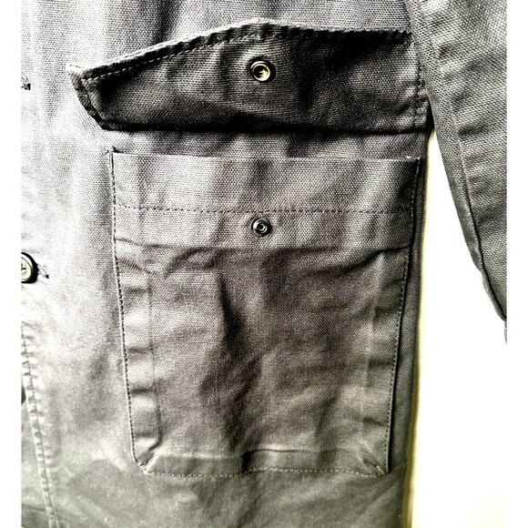 J Crew Womens Coat 09619 Hooded Canvas Basket Weave Royal Blue Small - Picture 7 of 13